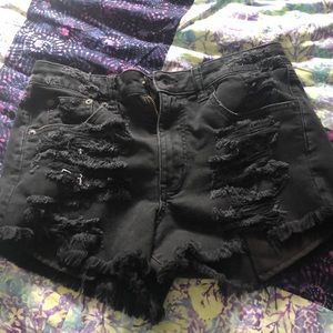 American Eagle Black Denim Shorts